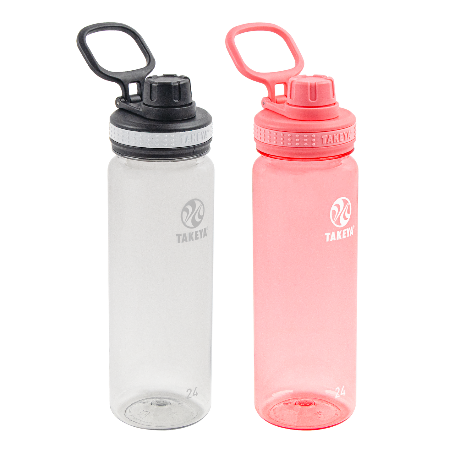 tritan-water-bottle-bundle-with-spout-lid-2-pack-o2 51689-Tritan-Spout-24-2pk-Clear-FlutterPink-angle_2e2a67e8-7240-4517-90e1-85605eacf4b2.png